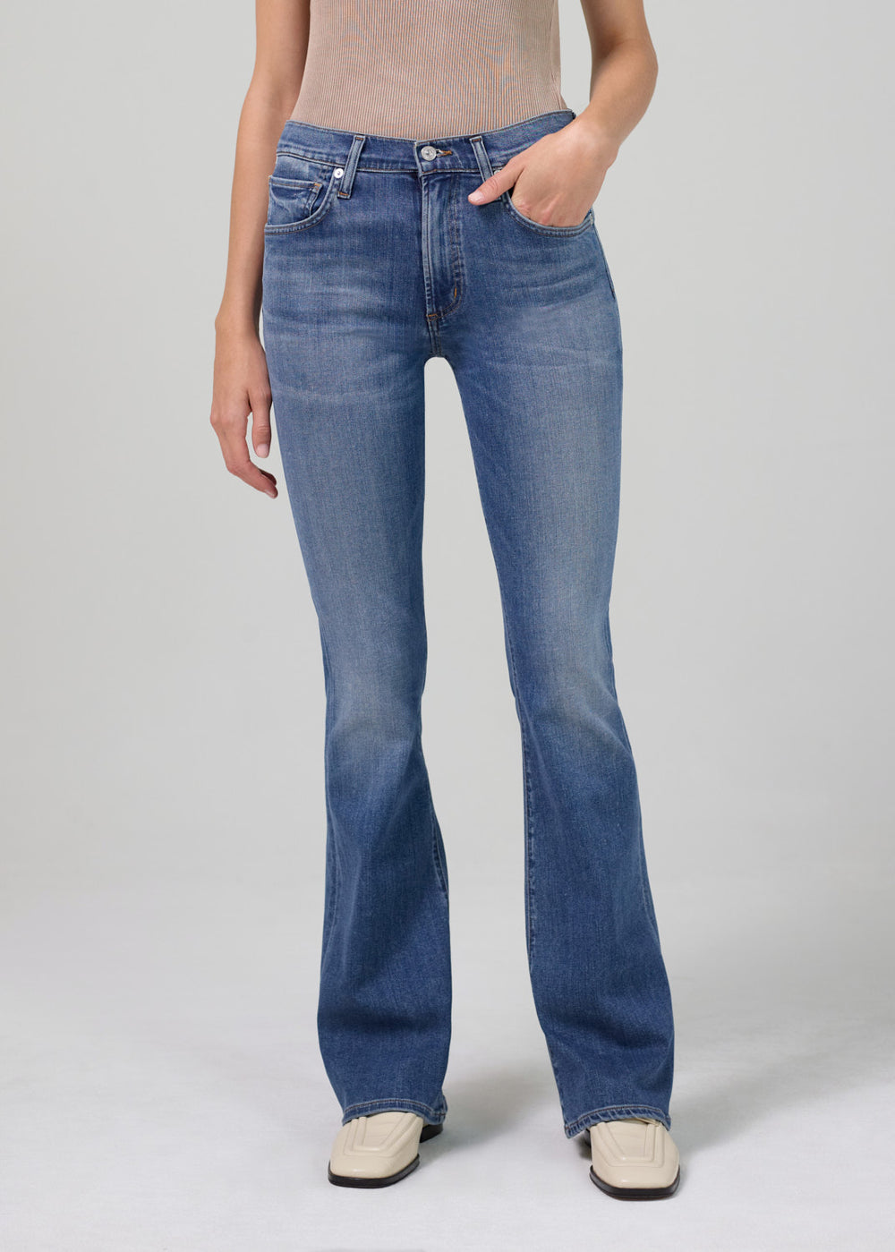 Mid- Rise Boot Cut Jeans - hezventures apparel